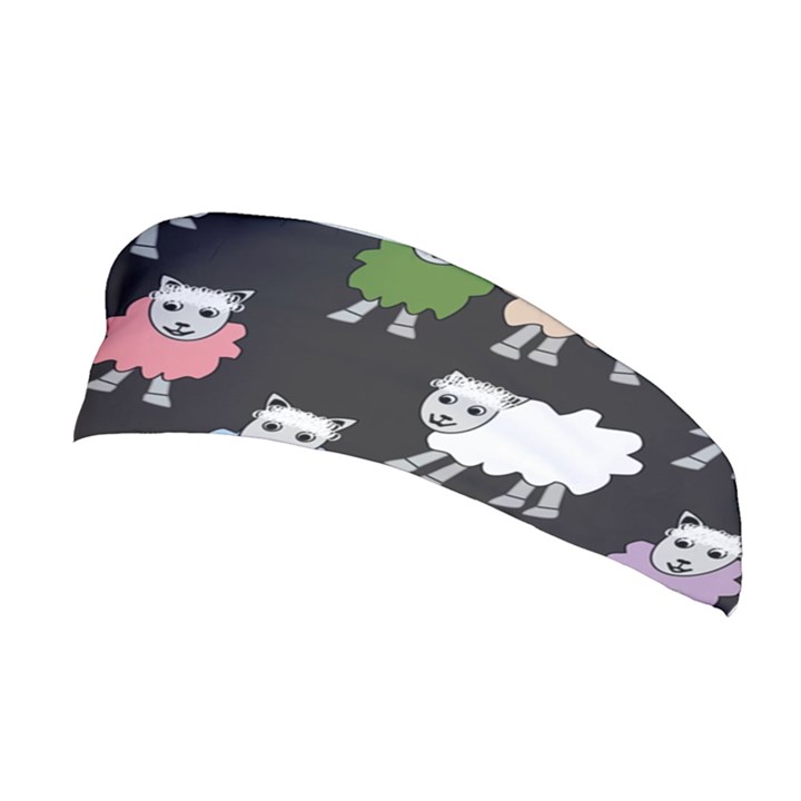 Sheep Cartoon Colorful Black Pink Stretchable Headband