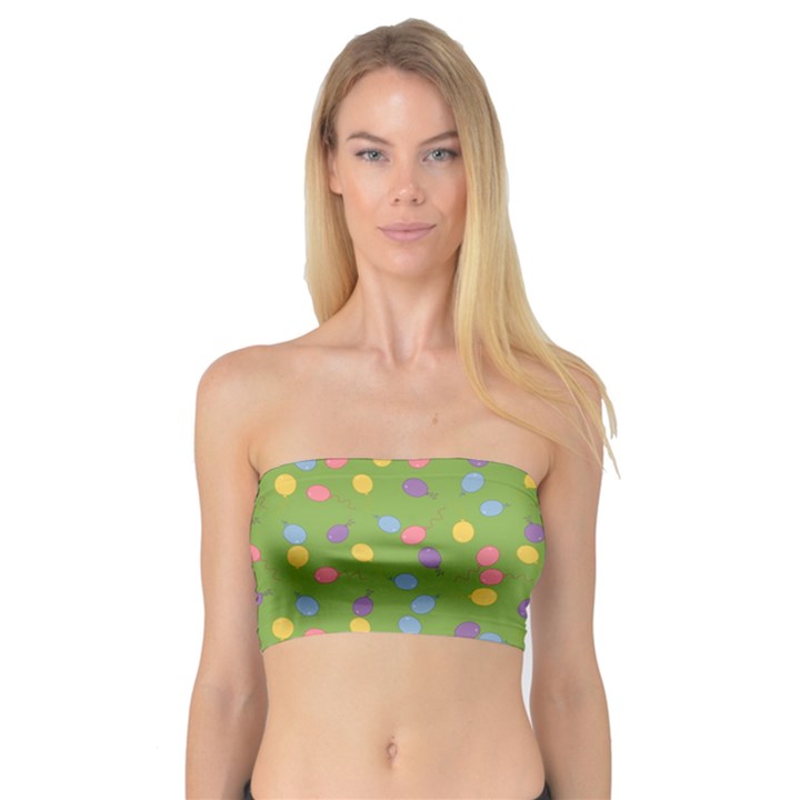 Balloon Grass Party Green Purple Bandeau Top