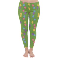 Balloon Grass Party Green Purple Classic Winter Leggings by BangZart