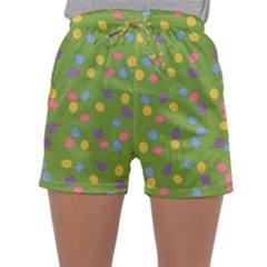 Balloon Grass Party Green Purple Sleepwear Shorts by BangZart