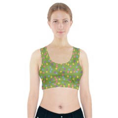 Balloon Grass Party Green Purple Sports Bra With Pocket