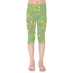 Balloon Grass Party Green Purple Kids  Capri Leggings 