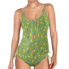 Balloon Grass Party Green Purple Tankini Set