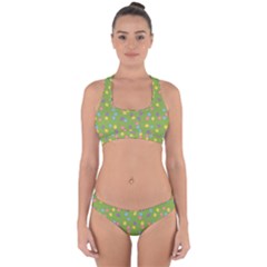 Balloon Grass Party Green Purple Cross Back Hipster Bikini Set