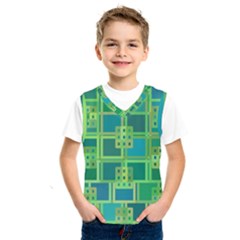 Green Abstract Geometric Kids  Sportswear by BangZart