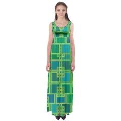 Green Abstract Geometric Empire Waist Maxi Dress by BangZart