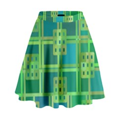 Green Abstract Geometric High Waist Skirt by BangZart