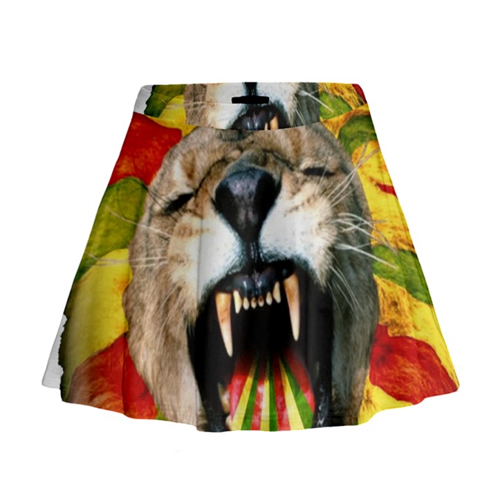 Reggae Lion Mini Flare Skirt