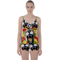 Reggae Lion Tie Front Two Piece Tankini by BangZart