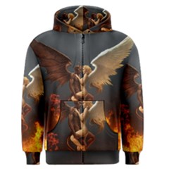 Angels Wings Curious Hell Heaven Men s Zipper Hoodie by BangZart