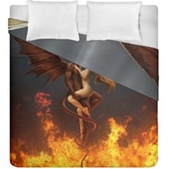 Angels Wings Curious Hell Heaven Duvet Cover Double Side (king Size) by BangZart