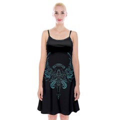 Angel Tribal Art Spaghetti Strap Velvet Dress