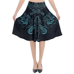 Angel Tribal Art Flared Midi Skirt