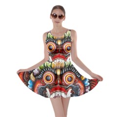 Wood Sculpture Bali Logo Skater Dress by BangZart