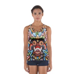 Wood Sculpture Bali Logo Sport Tank Top  by BangZart