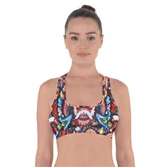 Wood Sculpture Bali Logo Cross Back Sports Bra