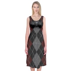 Wool Texture With Great Pattern Midi Sleeveless Dress by BangZart