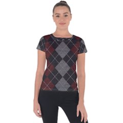 Wool Texture With Great Pattern Short Sleeve Sports Top 