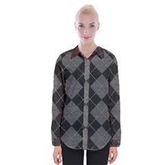 Wool Texture With Great Pattern Womens Long Sleeve Shirt