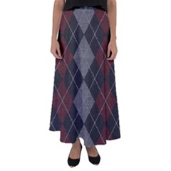 Wool Texture With Great Pattern Flared Maxi Skirt