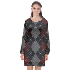 Wool Texture With Great Pattern Long Sleeve Chiffon Shift Dress  by BangZart