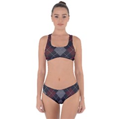 Wool Texture With Great Pattern Criss Cross Bikini Set