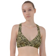 Yellow Snake Skin Pattern Sweetheart Sports Bra by BangZart