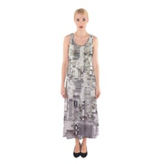 White Technology Circuit Board Electronic Computer Sleeveless Maxi Dress by BangZart