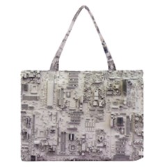 White Technology Circuit Board Electronic Computer Medium Zipper Tote Bag by BangZart