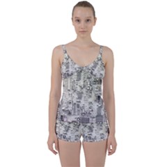 White Technology Circuit Board Electronic Computer Tie Front Two Piece Tankini by BangZart