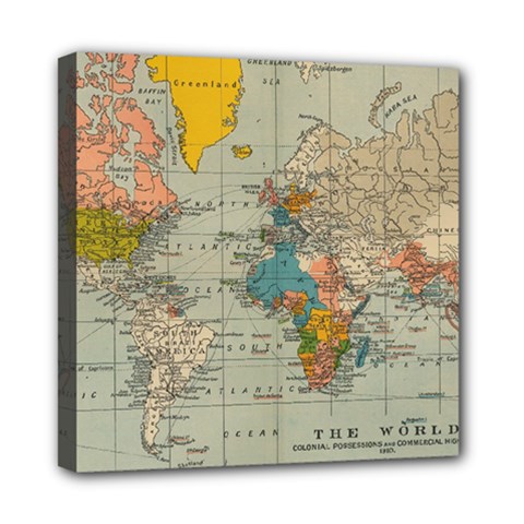 Vintage World Map Mini Canvas 8  X 8  by BangZart