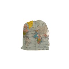 Vintage World Map Drawstring Pouches (xs)  by BangZart