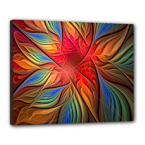 Vintage Colors Flower Petals Spiral Abstract Canvas 20  X 16  by BangZart