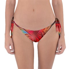 Vintage Colors Flower Petals Spiral Abstract Reversible Bikini Bottom