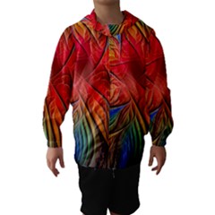 Vintage Colors Flower Petals Spiral Abstract Hooded Wind Breaker (kids) by BangZart