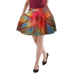 Vintage Colors Flower Petals Spiral Abstract A-line Pocket Skirt by BangZart