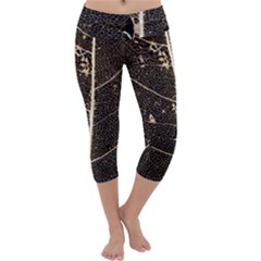 Vein Skeleton Of Leaf Capri Yoga Leggings by BangZart