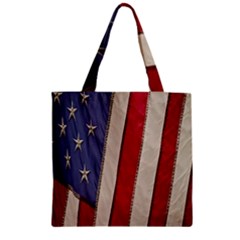 Usa Flag Zipper Grocery Tote Bag by BangZart