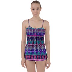 Tribal Seamless Aztec Pattern Babydoll Tankini Set by BangZart