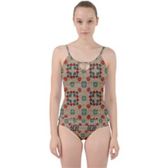 Traditional Scandinavian Pattern Cut Out Top Tankini Set by BangZart