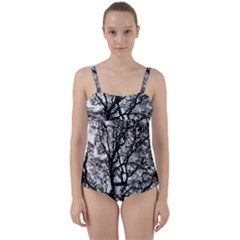 Tree Fractal Twist Front Tankini Set