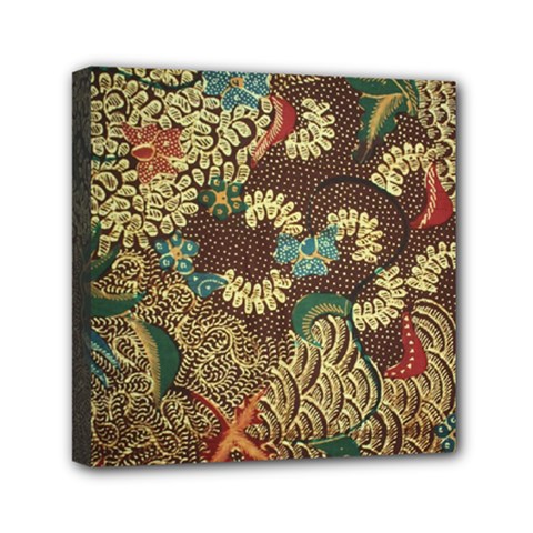 Traditional Batik Art Pattern Mini Canvas 6  X 6  by BangZart