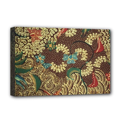 Traditional Batik Art Pattern Deluxe Canvas 18  X 12   by BangZart