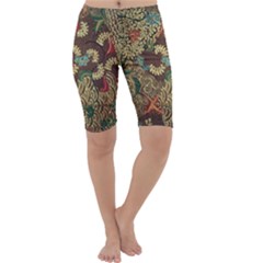 Traditional Batik Art Pattern Cropped Leggings  by BangZart