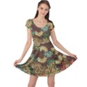 Traditional Batik Art Pattern Cap Sleeve Dresses View1