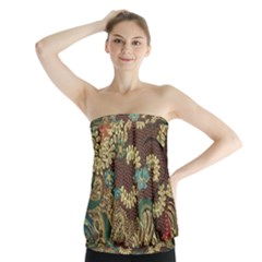 Traditional Batik Art Pattern Strapless Top by BangZart