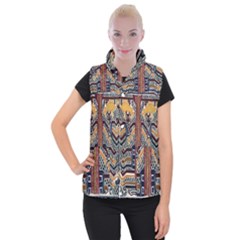 Traditional Batik Indonesia Pattern Women s Button Up Puffer Vest by BangZart