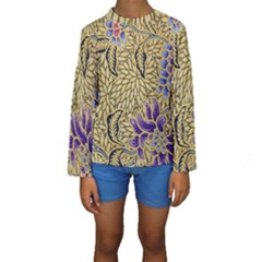 Traditional Art Batik Pattern Kids  Long Sleeve Swimwear by BangZart