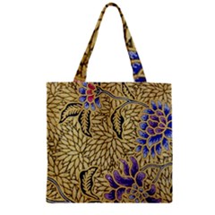 Traditional Art Batik Pattern Zipper Grocery Tote Bag by BangZart