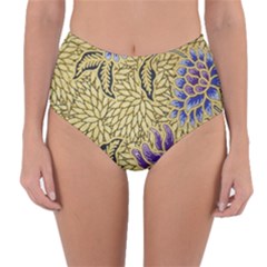 Traditional Art Batik Pattern Reversible High-waist Bikini Bottoms by BangZart